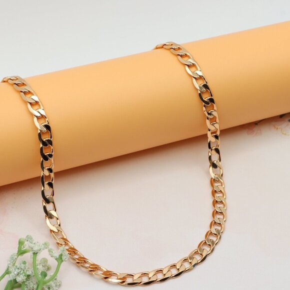 Chunky Rose Gold Cuban Link Chain Necklace, XPNL0245 - Picture 1 of 13